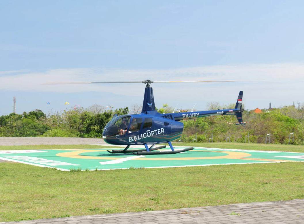 Robinson R66 on the helipad